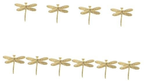 CWZZWS modern home decor 10 Pcs Brass Dragonfly Ornament Dragonfly Statuettes Decoration Fairy Garden Figurines Vintage Decor gifts for couples