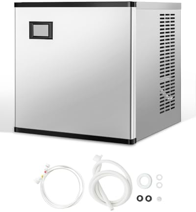 VEVOR Macchina per Ghiaccio Commerciale in Acciaio Inox 565 x 560 mm, Autopulente Produzione Programmata, Macchina per Cubetti di Ghiaccio Modulare per Ristoranti Solo Testa 226,7 kg/Giorno
