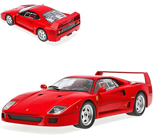 Ixo Ferrari F40 Coupe Rot 1987-1992 1/18 Modell Auto mit individiuellem Wunschkennzeichen