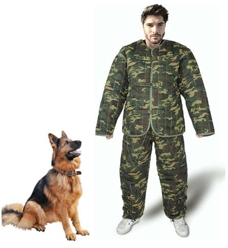 TAIPINGOZ Schutzkleidung für Trainingshunde, Professioneller Schutzanzug for das Hundetraining, Hundebeißanzug, abnehmbare Ärmel, Schutzkleidung aus Segeltuch mit Reißverschluss