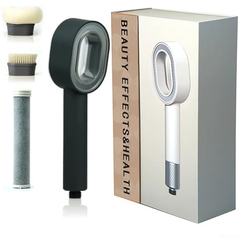 Shower Heads, Integrated Shower Head, With A Built-in Filter, Large Powerful Flow Rain Showerhead, With Present Box(Black)