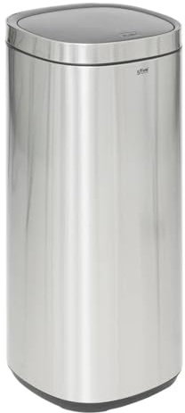 Paris Prix FIVE Simply Smart - Poubelle de Cuisine Ouverture Pression Inox 50L Argent