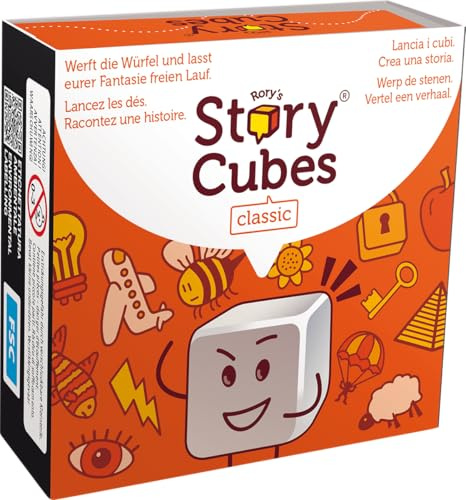 Zygomatic, Rory's Story Cubes Classic, versione DE, gioco di famiglia cooperativo per 1 o più giocatori dai 6 anni in su, gioco di dadi con 20 minuti di gioco per partita, multilingue