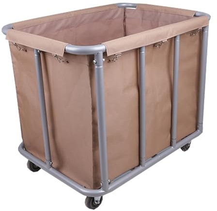 GBPLDMAQ Carro para Ropa con Ruedas Estructura Sólida Material de Acero Inoxidable, Cesta Ropa Sucia con Ruedas Bolsa de Tela Gruesa Oxford Extraíble y Lavable(Brown)