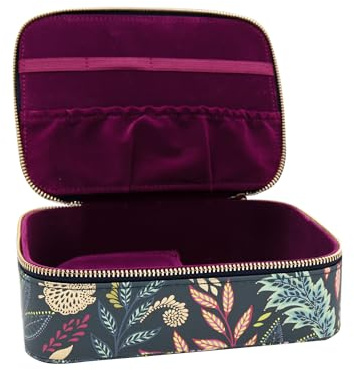 Sara Miller London Savannah Faux Leather Tech Organiser Case – Travel Cable & Cord Storage with Velvet Lining, Zip Closure
