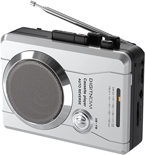 Lettore di Cassette Retrò, Registratore Portatile con Radio AM/FM con Clip da Cintura, Altoparlante Integrato, Jack per Cuffie da 3,5 mm