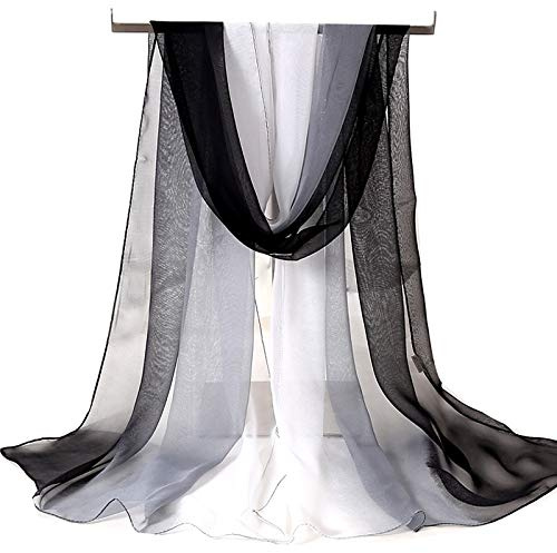 WANYI Schal Damen Sommer 160×50cm Stola für Abendkleid Halstuch Farbverlauf Sonnenschutz Sommerschals Chiffon Tücher und Wraps für Reisen Abendkleid Hochzeit Braut