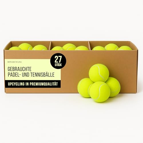 Dots.Recycling Palline da padel e tennis riciclate – 72 pezzi – Palline da padel e tennis per l'allenamento e i cani – Ideali per il gioco, lo sport e le palline da asciugatrice