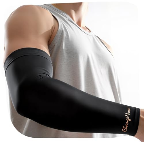 Copper-Infused Compression Arm Sleeve for Men & Women [Stronger Support & Perfect Fit] Ultra Breathable Full Arm Brace for Forearm, Bicep, Triceps - Tennis Elbow, Basketball, Arthritis, Tendonitis