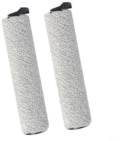 Set di 2 spazzole a rullo di ricambio per aspirapolvere senza fili, a secco e umido, confezione da 2 pezzi in fibra morbida e dura, accessori per la pulizia dei pavimenti per spazi profondi e