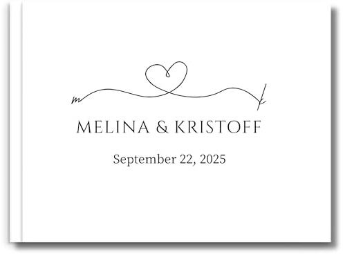 Gästebuch Hochzeit personalisiert – Hochzeitsgästebuch Polaroid, Gästebuch Hochzeit Hardcover für eure Trauung (Elegantes Weiß)