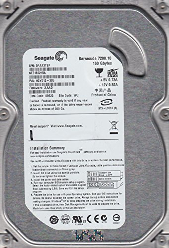 Seagate Barracuda 7200.10 - Hard drive - 160 GB - internal - 3.5 - ATA-100 - 7200 rpm - buffer: 2 MB