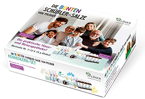 PFLÜGER Schüßler-Salze Nr. 1-12 Basissalze Globuli, je 15 g | Basissalze für Haus- und Reiseapotheke, Schüssler Salze, glutenfrei, geeignet bei Lactoseintoleranz, Arzneimittel