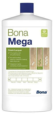 Bona Mega Parkettlack - Gloss - 1 Liter - Versiegelt, 1K Parkettlack, Wasserlack