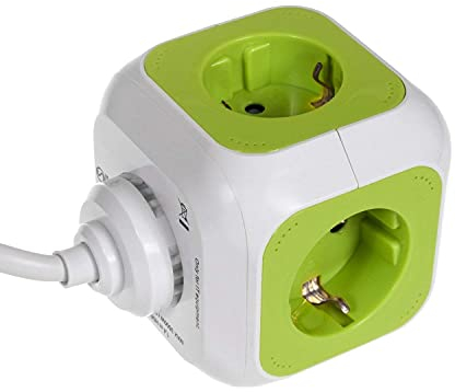 Green Blue GB118G MagicCube 4-Fach Steckdosenwürfel mit 2 USB-Anschlüssen Ladegerät Mehrfachsteckdose mit Kinderschutz 1,4m (2 Stück)