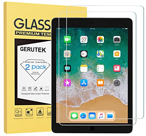 Gerutek [2 Pack Screen Protector for iPad 9.7 inch, iPad Air1,iPad Air 2,iPad Pro 9.7 Tempered Glass Film [Ultra Clear] [Anti Scratch] screen protector glass for iPad 6th/ iPad 5th Generation