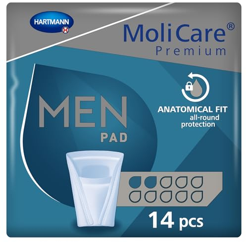 MoliCare Premium MEN PAD, Inkontinenz-Einlage für Männer bei Blasenschwäche, v-förmige Passform, 2 Tropfen, 1x14 Stück