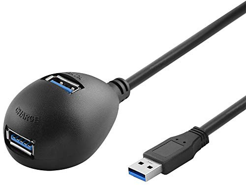 BestPlug 1,5 Meter HighSpeed 3.0 USB Kabel, 1 USB A-Stecker männlich auf 2 USB A-Buchse Kupplung weiblich mit Standfuß, 5000 Mbit s Übertragungsrate, Schwarz