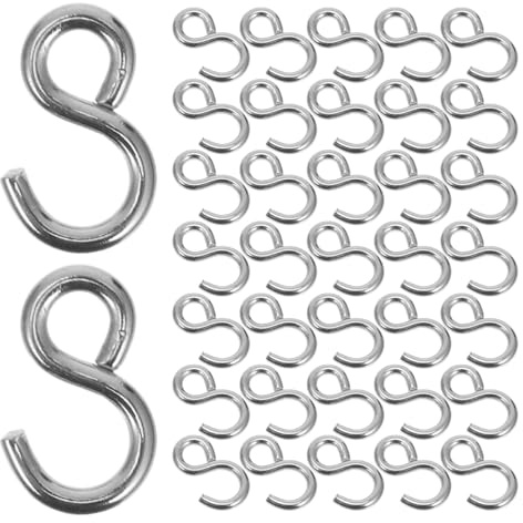 Healifty S-Förmige Edelstahl Mini Haken 100 Stück Metall Diy Zubehör Für Schmuckherstellung Schlüsselanhänger Und Bastelprojekte