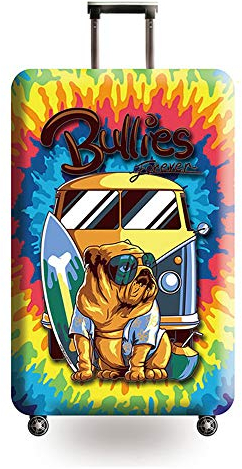 Elastisch Kofferhülle Kofferschutzhülle Waschbar Drucken Gepäck Cover, Chickw1 Kofferschutz-Bezug Anti-Kratzer Staubdicht Kofferabdeckung Reisekoffer Hülle Luggage Cover (Hund,L)