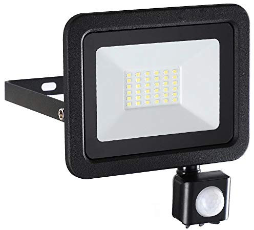 BAKAJI Faro Led Esterno con Sensore di Movimento PIR Regolabile 30W Luce Bianco 6500K Ultra-Luminoso 2550LM Lampada Faretto Slim da Giardino Illuminazione di Sicurezza Faretti Impermeabile IP65
