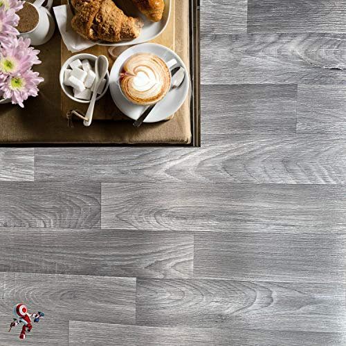 MASTERBRICO Pavimento in PVC Effetto Legno Rotolo H 200 cm – Pavimento Vinilico da Interni ed Esterni (Prezzo al Mq), Ideale per Bagni Cucine e Ambienti Domestici (ROVERE GRIGIO H200)
