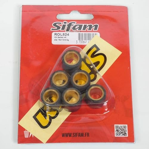 Galet rouleau de variateur Sifam compatible avec Scooter Sym 50 Orbit Ii 4T 2009 à 2019 16x13 6.5Grs