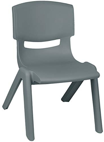alles-meine.de GmbH Kinderstuhl/Stuhl - Farbwahl - grau - anthrazit - Plastik - bis 100 kg belastbar/kippsicher - für INNEN & AUßEN - 0-99 Jahre - stapelbar - Garten - Kind..