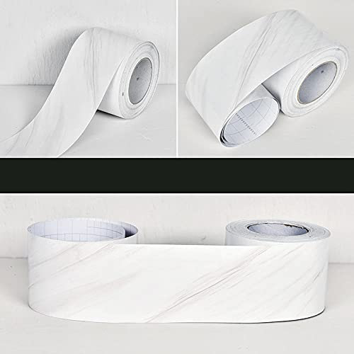 Tapetenbordüre zum Abziehen und Aufkleben, Wand-Bordüre, Aufkleber für Zuhause, Decke, dekorative Bordüre für Badezimmer, Wohnzimmer, Küche, Jazz Blanco 15 x 1000 cm