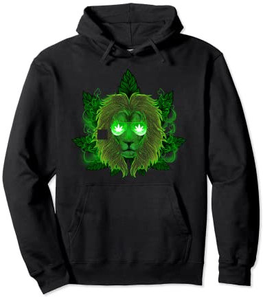 Marijuana Lion Graphic Smoke 420 Dénoyauteur pour homme Sweat à Capuche