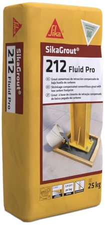 SIKA - Grout Ciment à rétraction compensée SikaGrout-212 Fluid - Gris - Idéal pour bases de machines, supports structurels et remplissage creux - 30 kg