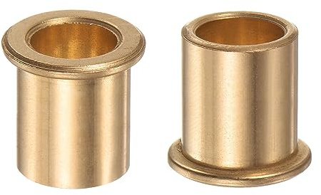 sourcing map 2 manicotti per cuscinetti a flangia, foro da 12 mm, diametro esterno 16 mm, lunghezza 20 mm, spessore della flangia, 2 mm, boccole autolubrificanti, manicotti per attrezzature