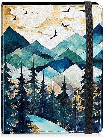Photo Album 4x6 Photos - 60 Photos Capacity PU Leather Cover Photo Album with Strong Elastic Band, Portable Picture Album for Family Wedding Wedding Anniversary, Art Bird Forest