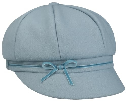 bedacht Fleece Ballonmütze mit Schleife Schirmmütze Schildmütze Newsboy Cap Fleececap Damen - Made in Italy Schirm Winter Herbst-Winter - One Size türkis