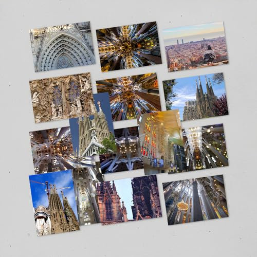 WATSKY 15 Stück bunte europäische Weihnachtskirche Gebäude Postkarten, Retro-Vintage-Stil, 8,9 x 12,7 cm, für Weihnachten, Urlaub, Party, Einladungskarten