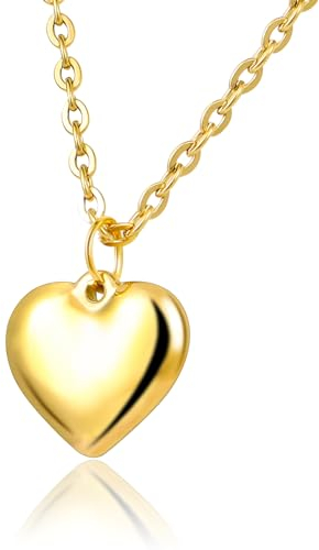 MILAKOO Gold Halskette für Frauen zierlich Herz Medaillon Liebe Charms Ketten Halskette Edelstahl