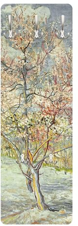 Bilderwelten Garderobe Kunst 105cm x 34cm 3D-Optik Van Gogh Bäume Natur Garderobenhaken Garderobenpaneel Flurgarderobe Flur-Möbel Wandgarderobe Holz