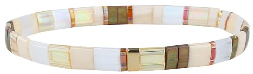 KELITCH Damen Tila Perlen Armbänder Bunte Strang Stretch Armbänder Mixed Freundschaftsarmbänder