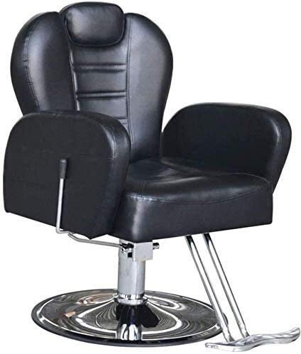 Friseurstuhl, Allzweck-Hydraulik-Salonstuhl, Styling-Stuhl, hydraulischer Dreh-Haar-Retro-Stuhl, verstellbare Rückenlehne (schwarzer Standard)
