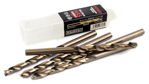 Ferrcan HSS Metallbohrer DIN338 M35 5% Kobalt Turbomax zum Bohren in Edelstahl, Eisen und anderen Metallen Packung mit 5 Stück pro Maß (5mm)