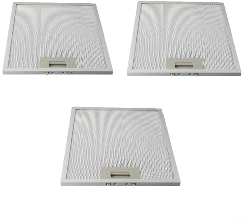 FACAIIO Dunstabzugshauben-Filter, Metall-Fettfilter, aluminisierter Fettfilter, 250 x 310 mm Filter, geeignet für Dunstabzugshaube, Abluftabsaugung (3 Stück)