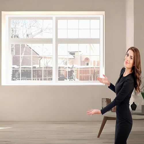 Fliegengitter Fliegenschutz 80 x 200 cm Fliegengitter Fenster Ohne Bohren Automatisches Schließen Magnetvorhang für Balkontür Terrassentür, Weiß