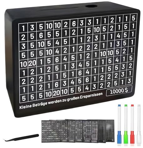 Salvadanaio con contatore – Contenitore per banconote | Risparmio di denaro Cassa | Salvadanaio in Legno Salvadanaio | Scatola Di Fondo Vacanze | Vaso d'argento | Scatola Di Risparmio di denaro per