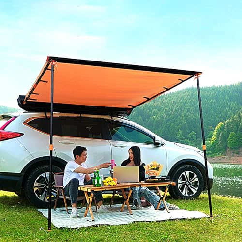 Sonnensegel Wohnwagen Sonnenvordach Wohnmobil UV50+ UV-Schutz Markise 280G Polyester-Gewebe Vorzelt PU3000mm Wasserdicht inkl. PVC-Tasche Ideal for Camping Familientreffen Ausflüge(2*3*2.2M/6.5*9.8*7.