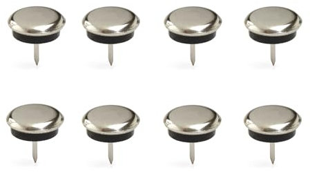 Kit de 8 piezas deslizantes protectores de fieltro para debajo de la silla de metal y plástico con clavo – Protección higiénica y deslizamiento fluido para muebles – Fácil de montar (Ø 18 mm)