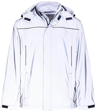Blue Wave Herren Funktionsjacke Klaas - Verstaubare und wasserdichte Regenjacke mit Mesh-Innenfutter und Kapuze in Silver Reflective Größe XXL