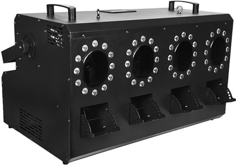 ZHIXUMM Machine à Bulles De FuméE Et De Brouillard, Machine à Brouillard à Bulles 3 en 1, Machine à FuméE pour FêTes avec LumièRes LED, Brumisateur 1500 W Et ContrôLe DMX | FuméE,4holes