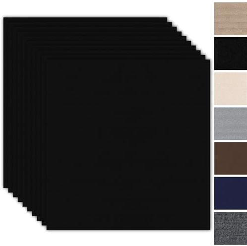 Teppichfliesen Selbstklebend 30x30cm - 10 Stück Set - 0.9m² - Teppich Fliesen mit Rückendeckung, Selbstklebend Teppichboden, Strapazierfähiger Teppich Bodenbelag für Wohnung, Büro, Gewerbe, Schwarz