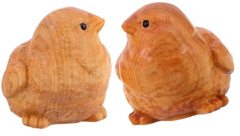 Toddmomy 2pezzi Figurine Legno Intagliate Mano Decorazioni Realistiche Per Cucina e Ufficio Ornamentali Per Feste e Regali Per Decorazioni
