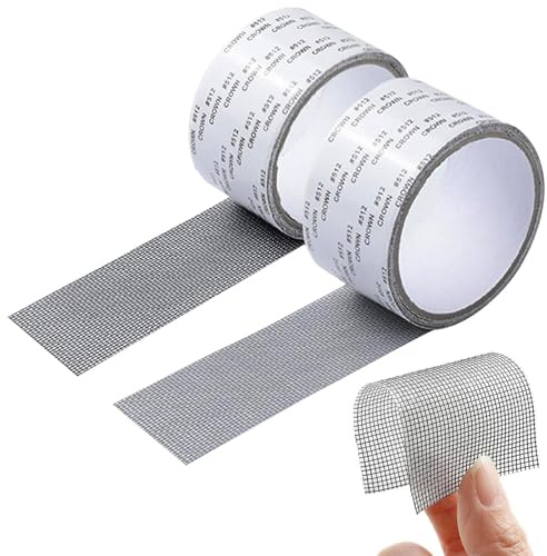 Bangbobi Nastri di Riparazione per finestre con Schermo, 2 Rotoli di Nastro Adesivo per Riparazione zanzariere 5 cm x 2 m - Set di Riparazione zanzariere ad Alta adesività per Fori